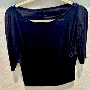 Black Dolman Short Sleeve Top